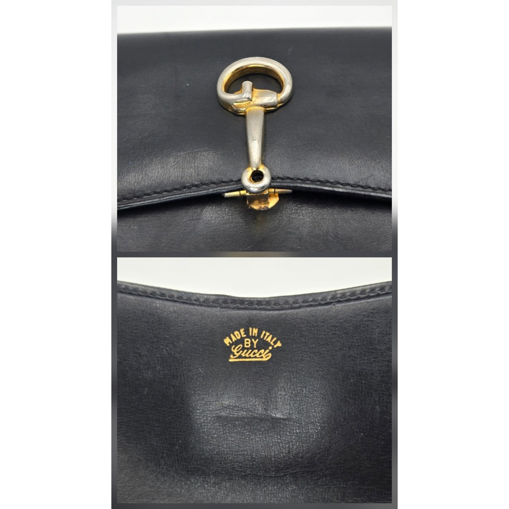 Vintage Gucci Horsebit Long Wallet Black Leather Mixed Metal Hardware Italy - Picture 6 of 12